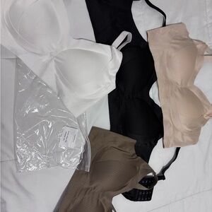 Set of Seamless Bras in Neutral Tones